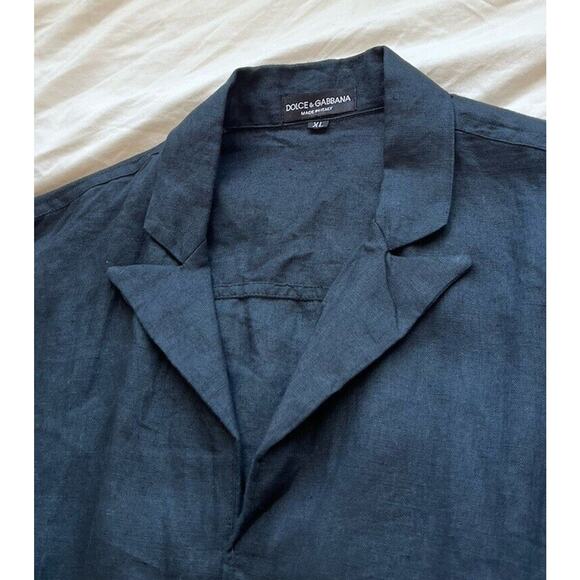 Dolce & Gabbana Linen Blazer Jacket Women’s XL Navy 2-Button Unstructured D&G - Picture 2 of 7
